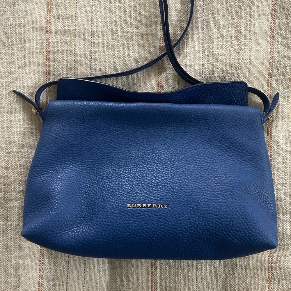Burberry grain leather crossbody/clutch in blue